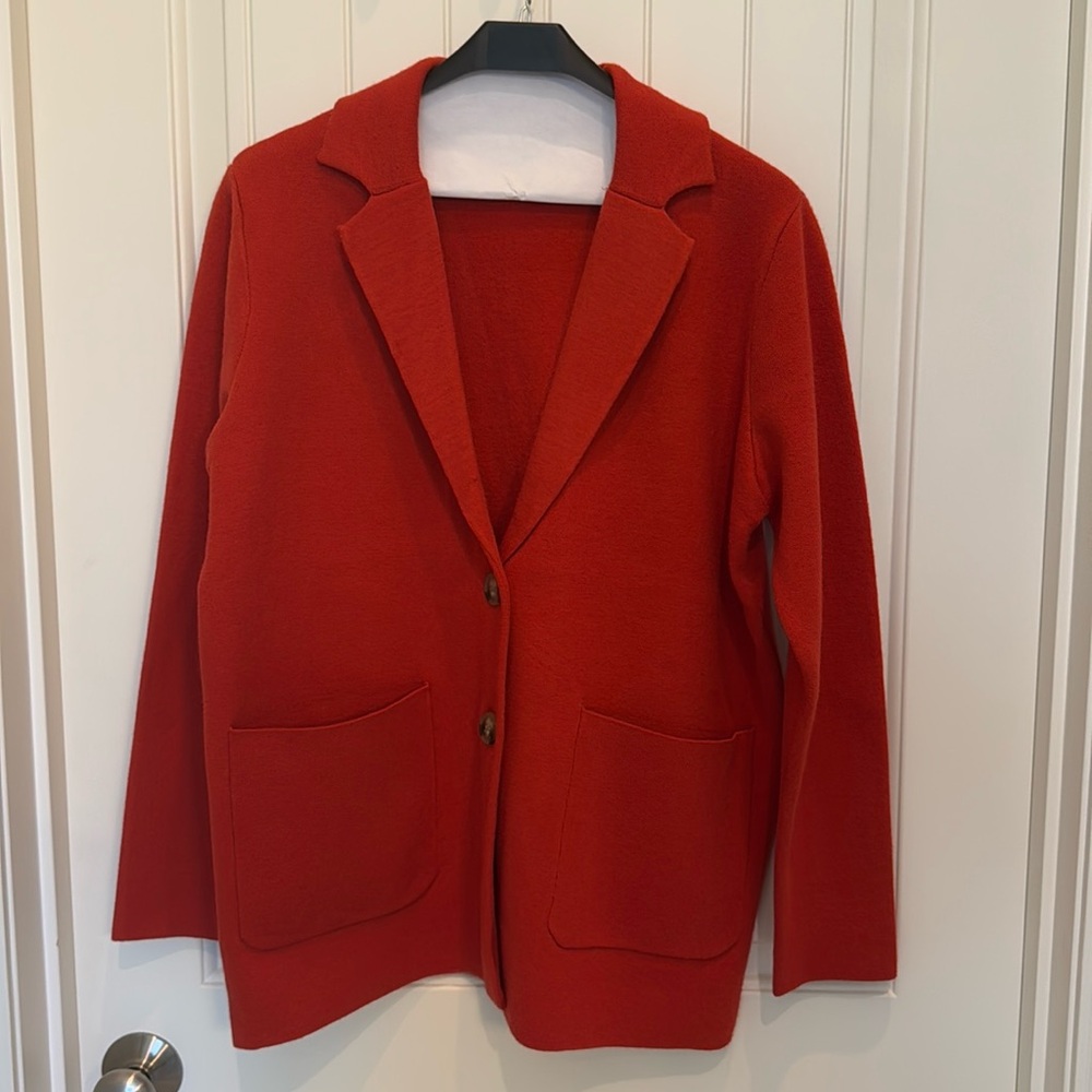 Orange sweater jacket